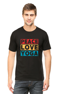 Yoga Half Sleeve T-shirt (Peace:Love:Yoga)