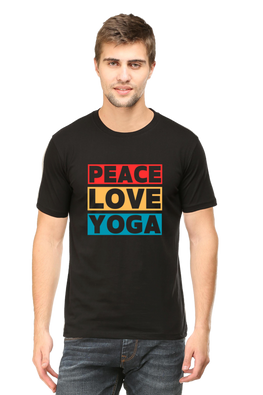 Yoga Half Sleeve T-shirt (Peace:Love:Yoga)