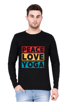 Full Sleeves Yoga T-Shirt (Peace:Love:Yoga)