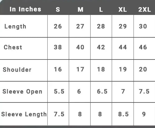 Size Chart 